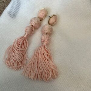 Light pink tassel earrings